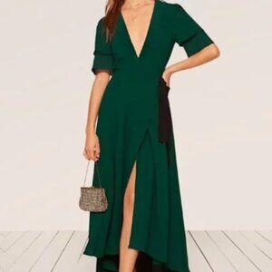 Reformation Emerald Green Layley Dress size large